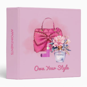 Chic Pink & White Handbag and Floral Binder