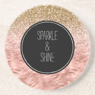 Chic Pink Zebra Print Glitz Coaster