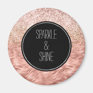 Chic Pink Zebra Print Glitz Magnet