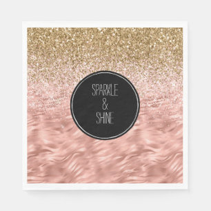 Chic Pink Zebra Print Glitz Napkin