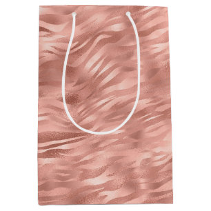 Chic Pink Zebra Stripes Medium Gift Bag