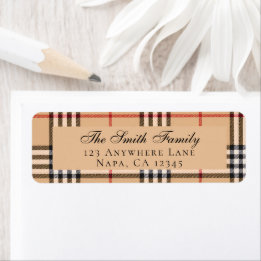 Chic Plaid Warm Tan Base White Black Customizable