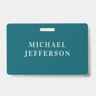 Chic Plain Dark Teal Colour Personalized Custom Badge