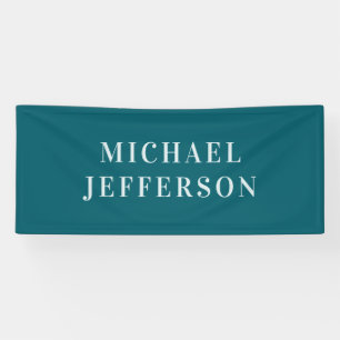 Chic Plain Dark Teal Colour Personalized Custom Banner