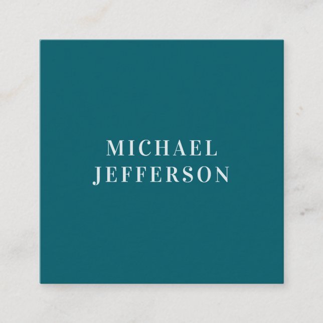 Chic Plain Dark Teal Colour Personalized Custom Enclosure Card (Front)