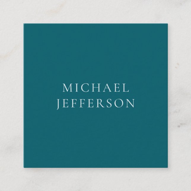 Chic Plain Dark Teal Colour Personalized Custom Enclosure Card (Front)
