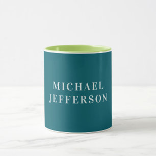 Chic Plain Dark Teal Colour Personalized Custom Mug