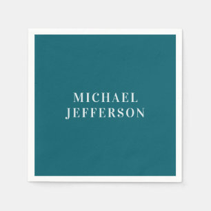 Chic Plain Dark Teal Colour Personalized Custom Napkin