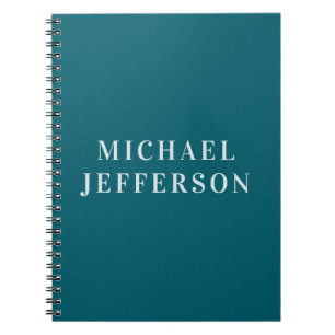 Chic Plain Dark Teal Colour Personalized Custom Notebook