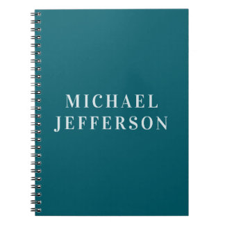Chic Plain Dark Teal Colour Personalized Custom Notebook