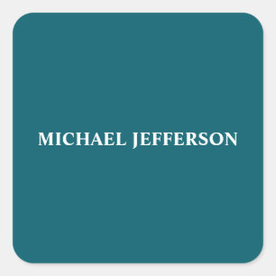 Chic Plain Dark Teal Colour Personalized Custom Square Sticker