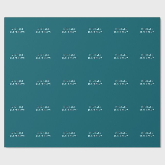 Chic Plain Dark Teal Colour Personalized Custom Wrapping Paper (Flat)