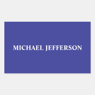 Chic Plain Deep Blue Personalized Custom Name Sticker