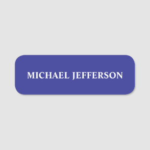 Chic Plain Deep Blue Personalized Custom Name Tag