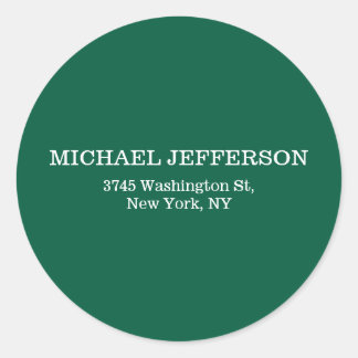 Chic Plain Hunter Green Colour Personalized Custom Classic Round Sticker