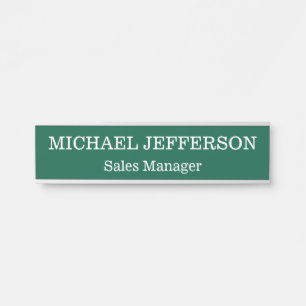 Chic Plain Hunter Green Colour Personalized Custom Door Sign