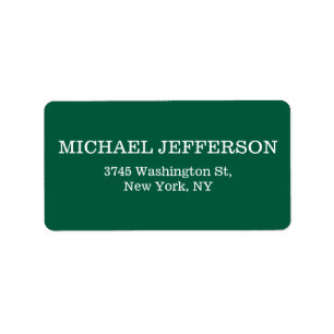 Chic Plain Hunter Green Colour Personalized Custom Label