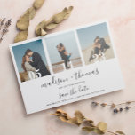 Chic Plain Script 3 Photo Wedding Save The Date Magnetic Invitation<br><div class="desc">Chic Plain Script 3 Photo Wedding Save The Date Magnetic Invitation</div>