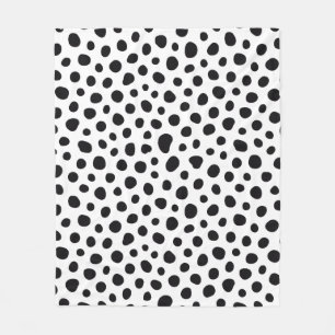 Chic Playful Energy Dalmatian Spot Pattern Fleece Blanket