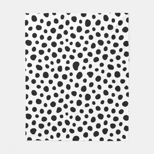 Chic Playful Energy Dalmatian Spot Pattern Fleece Blanket (Front)