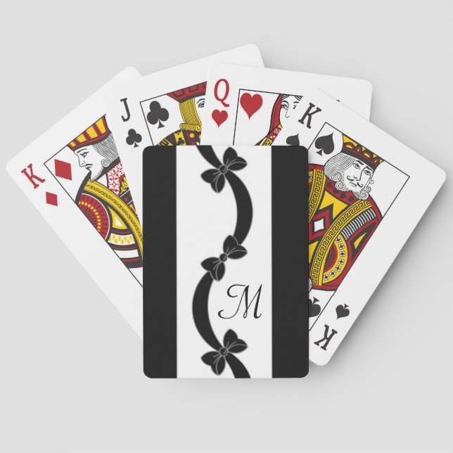 CHIC PLAYING CARDS_RIBBONS/BOWS MONOGRAM 07 CARDS (Back)