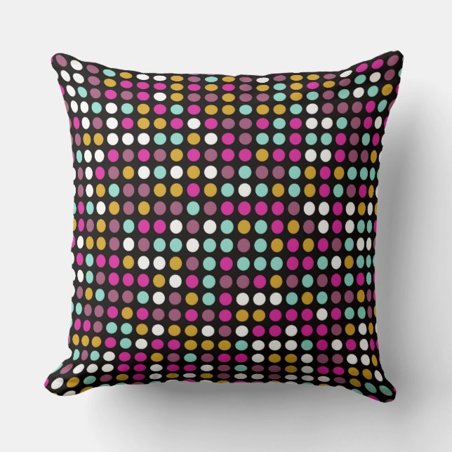 Chic Polka Dot Mosaic Pattern #5 Throw Pillow (Front)