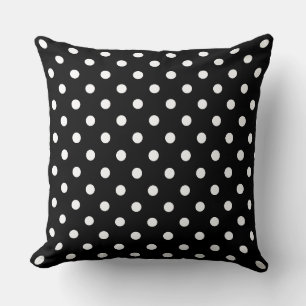 Chic Polka Dot Party Black & White Aesthetic Throw Pillow