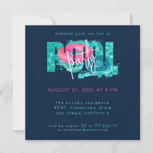 Chic Pool Party Splash Invitation
