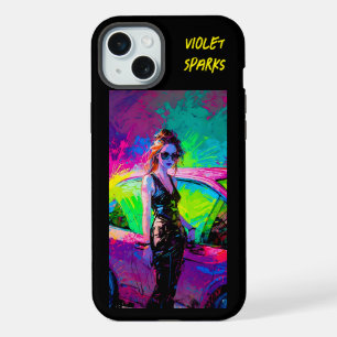 Chic Pop Art Anime Femme avec coque iphone voiture