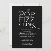 Chic Pop Fizz Clink Engagement Party Invitation