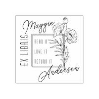 Chic Poppies | Custom Name Ex Libris Book Plate