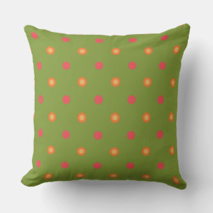 Chic Poppy Colours Polka Dots Pillow or Cushion