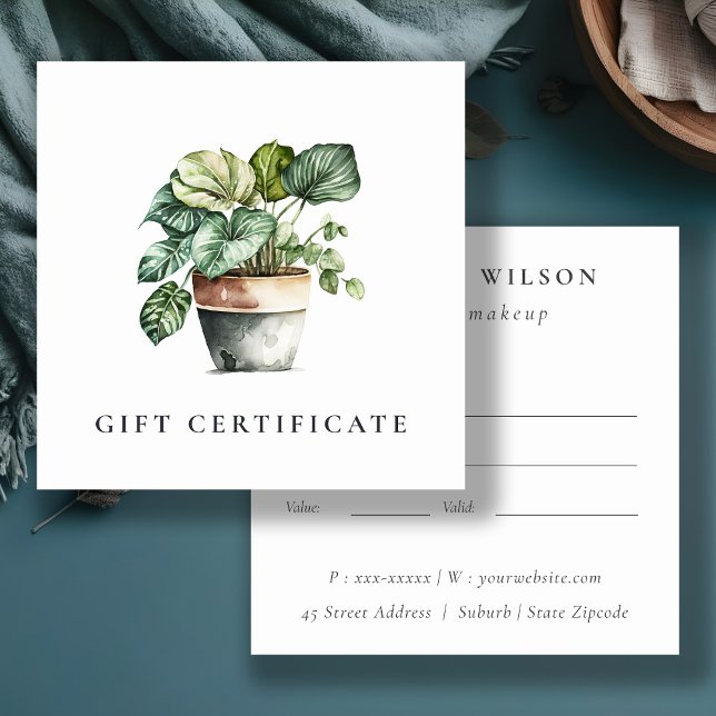 Chic Pot Leafy House Plante certificat cadeau (Créateur téléchargé)