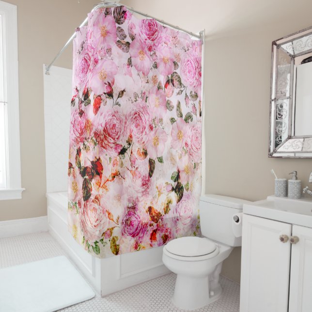 Chic Pretty Blush Pink Watercolor Roses Floral (In Situ)