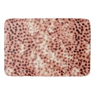 Chic Pretty Girly Rose Gold Leopard Bath Mat