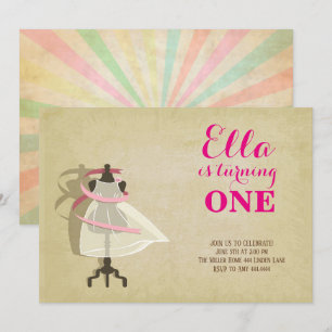 Chic Princess First Birthday Invitations