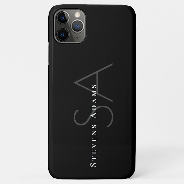 Chic Professional Black and White Monogrammed Case-Mate iPhone Case (Back)