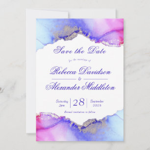 Chic Purple Amethyst Wedding Save The Date