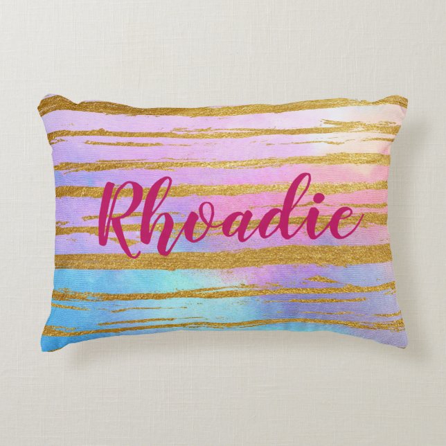 Chic Purple and Blue Ombre Deluxe Accent Pillow (Front)