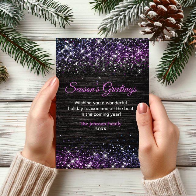 Chic purple black glitter Christmas new year (Creator Uploaded)