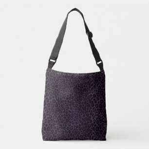 Chic Purple Black Leopard Print Crossbody Bag