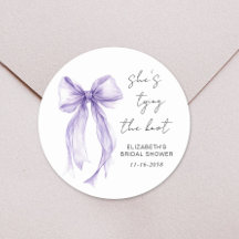 Chic Purple Bow Watercolor Bridal Shower