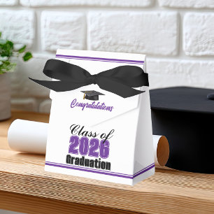 Chic Purple Class of 2026 Custom Graduation Favor Box