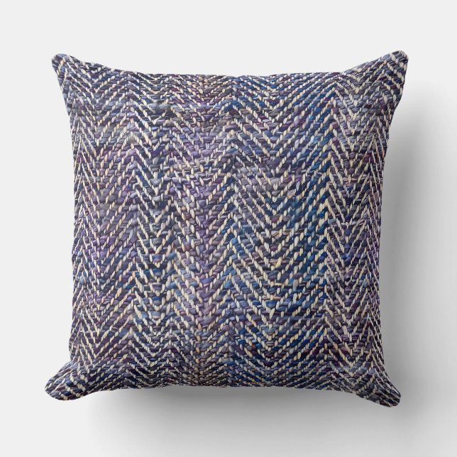Chic purple cream chevron throw pillow (Front)