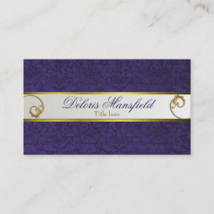 Chic Purple Damask Business Card