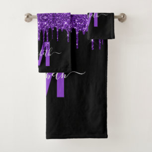 Chic Purple Driple Parties scintillant Nom du mono