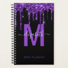 Chic Purple Dripping Parties scintillant Monogramm