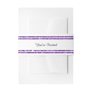 Chic Purple Faux Glitter Trim - Belly Band Invitation Belly Band