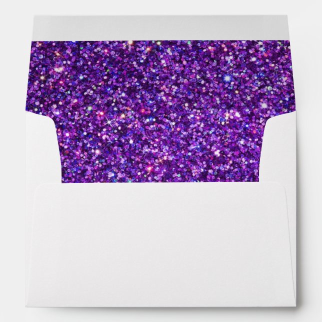 Chic Purple Faux Glittered Trim - Enveloppe (Dos (Bas))