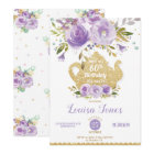 Chic Purple Floral 60th Birthday Tea Party Any Age